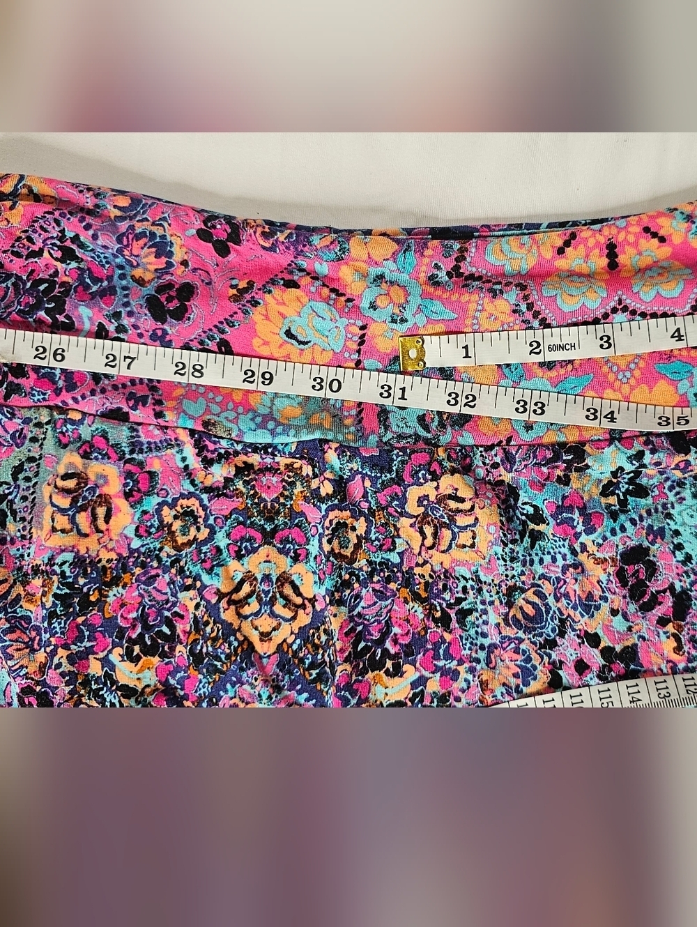EUC Artisan NY Mandala Geometric Design Long Maxi Skirt Turquoise Blue Pink M - Picture 7 of 7